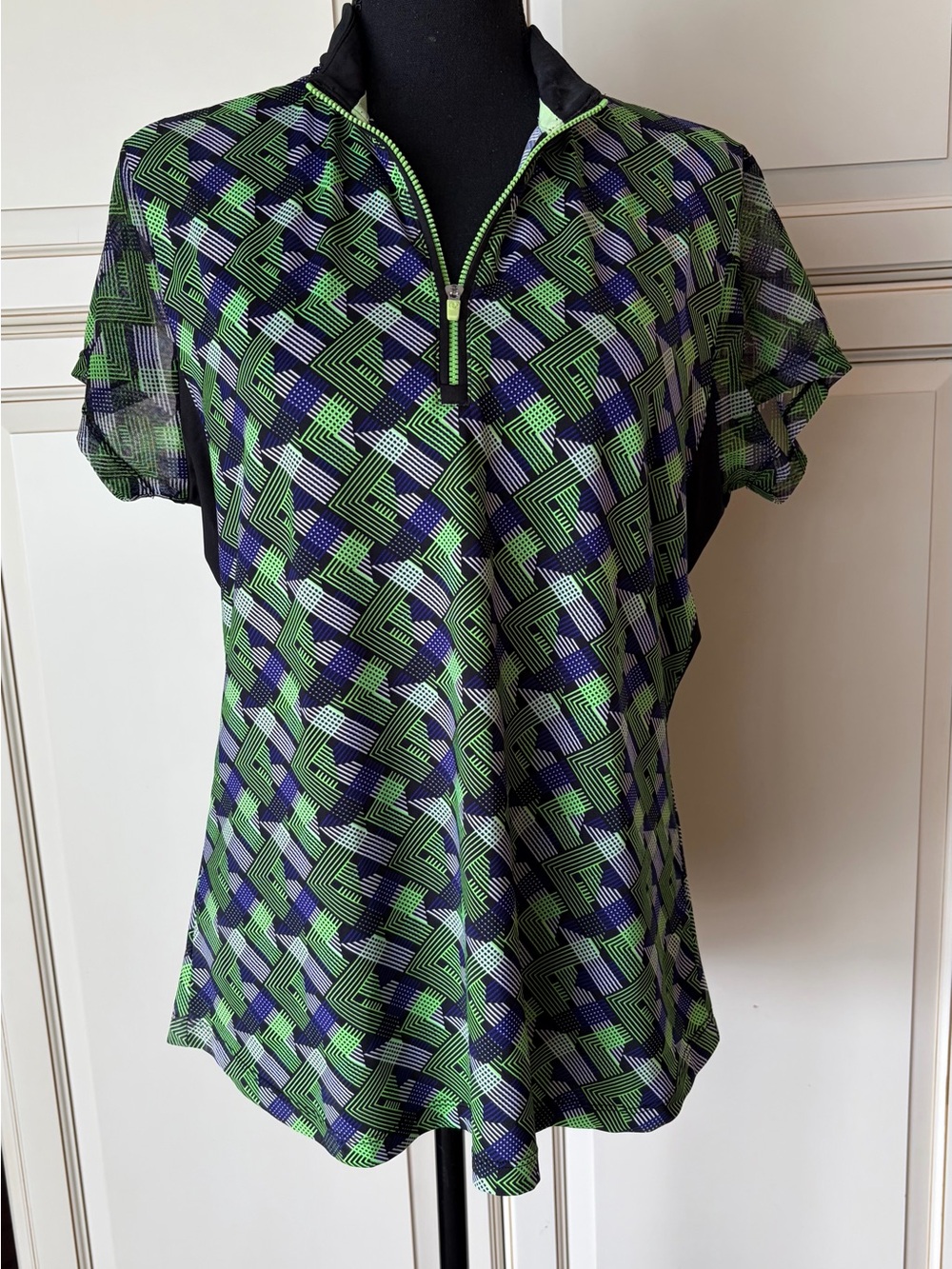 EP Sport golf/tennis geometric pattern shirt - Large
